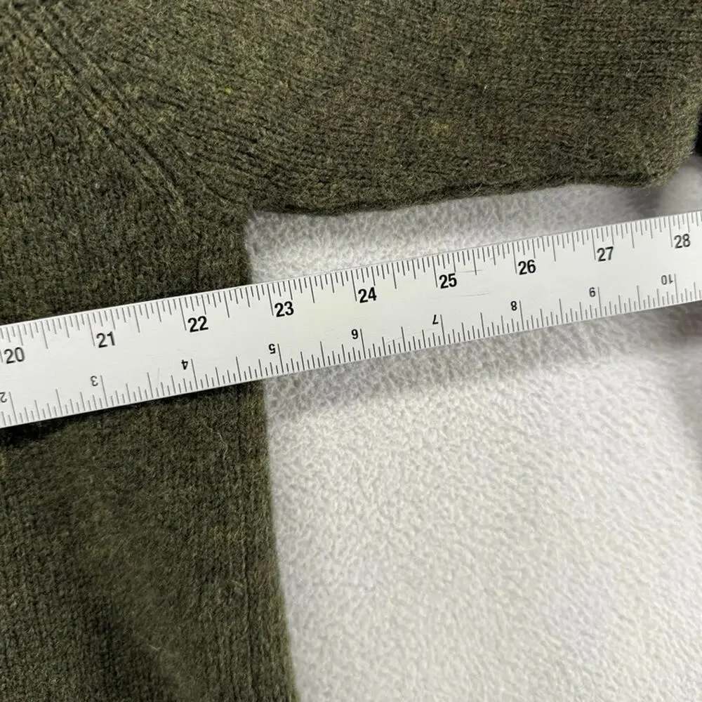 Vintage J Crew Sweater Mens Large Green 100% Wool Blank Military Solid Crew y2k